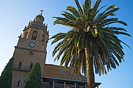 教堂,圣玛利亚大教堂,隆达,哥斯达黎加,安达卢西亚,西班牙,欧洲