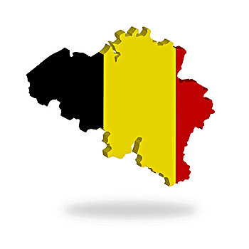 轮廓,旗帜,比利时,悬空