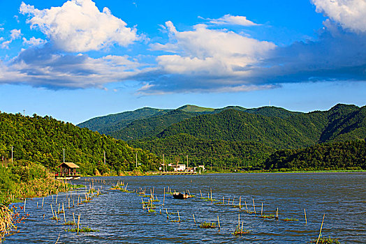 东钱湖,湖畔,空蒙,山水