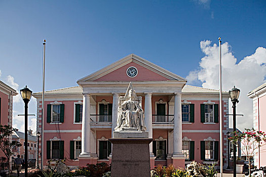 巴哈马,新普罗维登斯,岛屿,拿骚,雕塑,维多利亚皇后,靠近,国会广场
