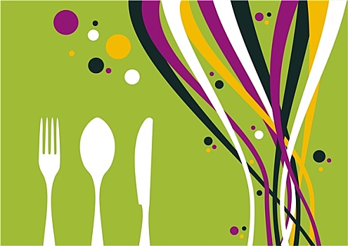 叉子,刀,勺子,彩色,背景