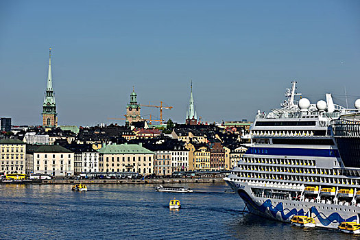 游船,港口,斯德哥尔摩,瑞典,欧洲