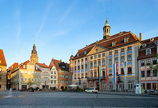 市政厅,市场,广场,教堂大街,上弗兰科尼亚,弗兰克尼亚,巴伐利亚,德国,欧洲