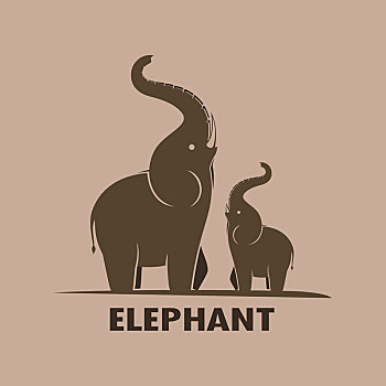 大象,设计,白色背景
