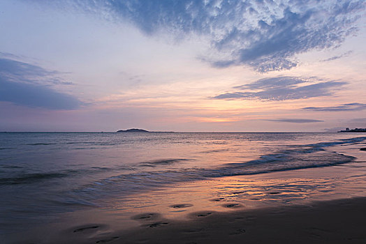 三亚湾落日与黄昏风景