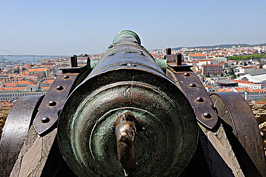 里斯本,大炮,前景,葡萄牙