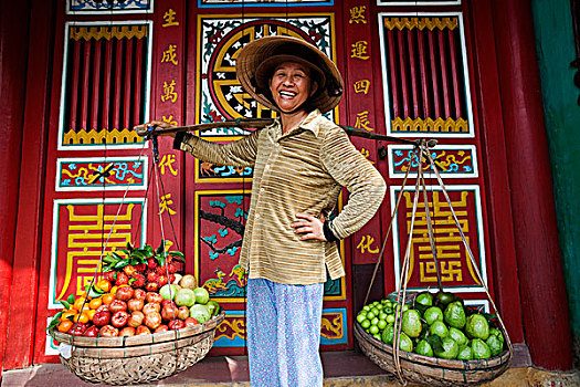越南,会安,水果,摊贩