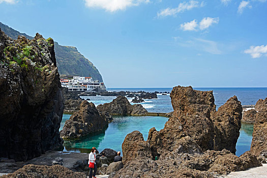 马德拉岛,火山岩,石头,波尔图