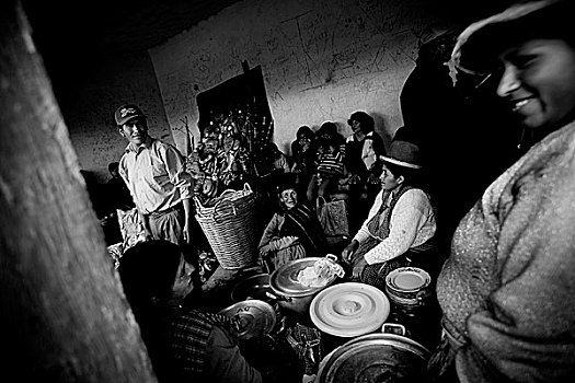 人,局部,仪式,吃,供品,死亡,传统,许多人,不同,文化,区域,南,玻利维亚,两个,种族