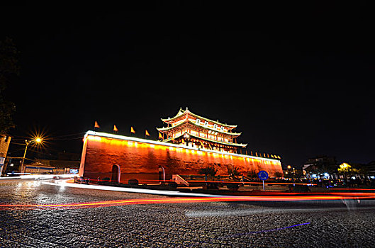 云南省建水县著名地标及城市夜景