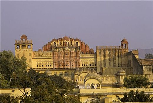 宫殿,风,后视图,斋浦尔,拉贾斯坦邦,印度