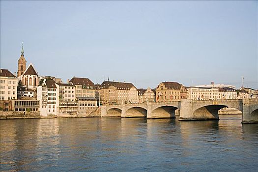 桥,河,巴塞尔,瑞士