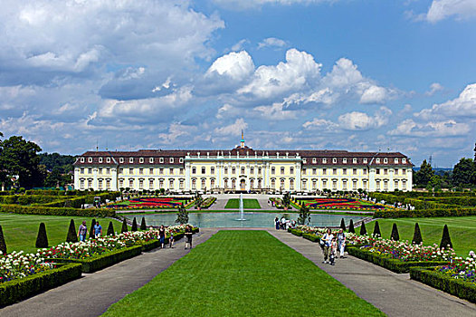城堡,路德维希堡,宫殿,南,花园,新,巴登符腾堡,德国,欧洲