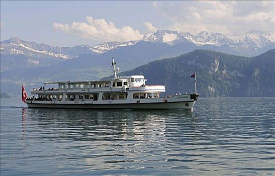 游船,琉森湖,瑞士,欧洲
