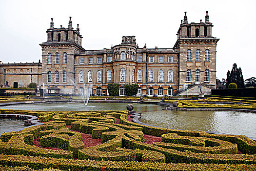 布伦海姆宫,花园,世界遗产,牛津,英国,欧洲