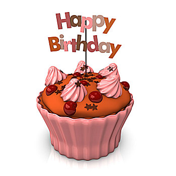 生日快乐,粉色,蛋糕
