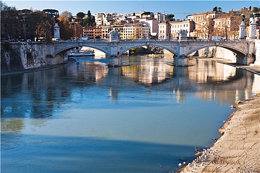 桥,台伯河,罗马