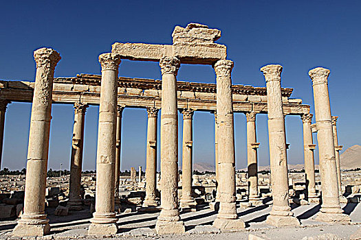 叙利亚帕尔米拉古遗址-廊柱群