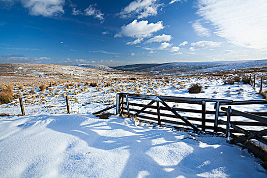 积雪,山,靠近,苏格兰边境,区域,国家公园,诺森伯兰郡,英格兰