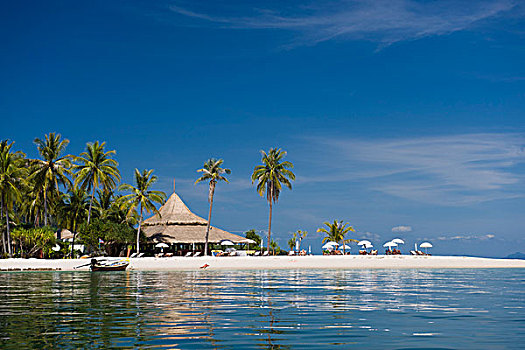 酒店,棕榈树,海滩,苏梅岛,胜地,岛屿,泰国,东南亚,亚洲