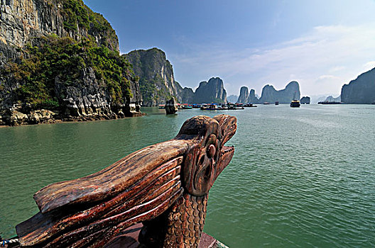 龙,帆船,下龙湾,越南,东南亚