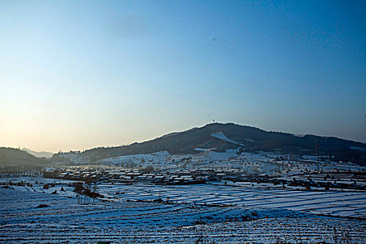 雪野,北方,东北,大雪,原野,土地,冬季,洁白,干净,风景,村庄,农村