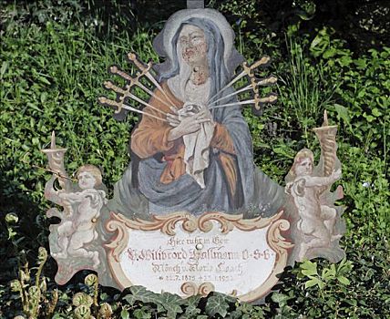 图像,圣母玛利亚,墓地,萨尔茨堡,奥地利,欧洲