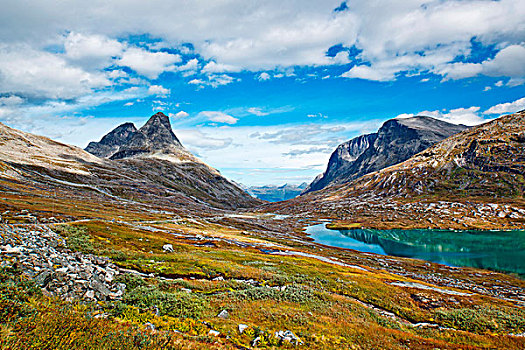 挪威,高山,岩石,风景