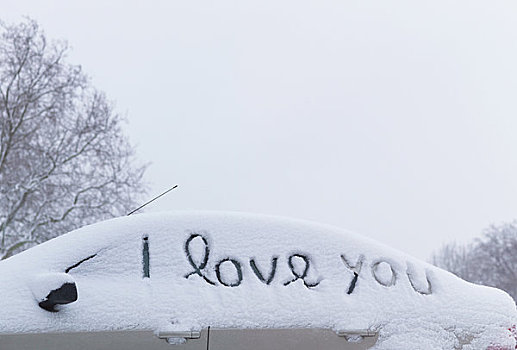 爱情,雪中,汽车