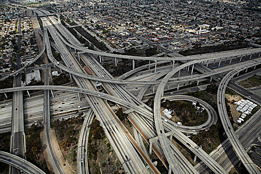 洛杉矶,裁定,立体交叉路,连通,高速公路,港口,航拍