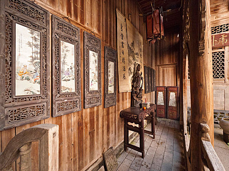 雕刻,木头,室内,装饰,安徽,中国