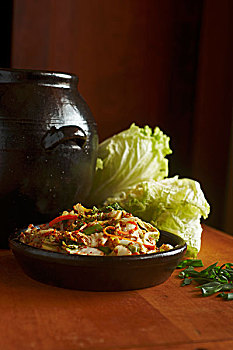 朝鲜泡菜,碗,新鲜,白菜,韩国