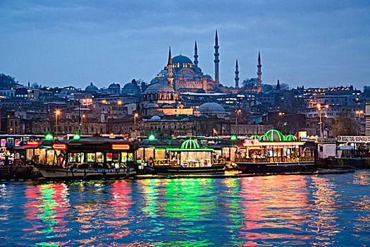 土耳其,酒店,伊斯坦布尔,雷曼尼亚清真寺,最大的,清真寺,在城市,观,金喇叭