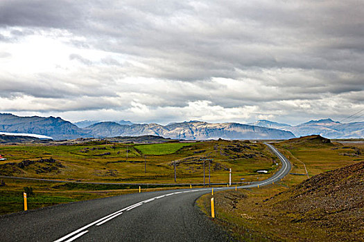 道路,弯曲,山景,冰岛