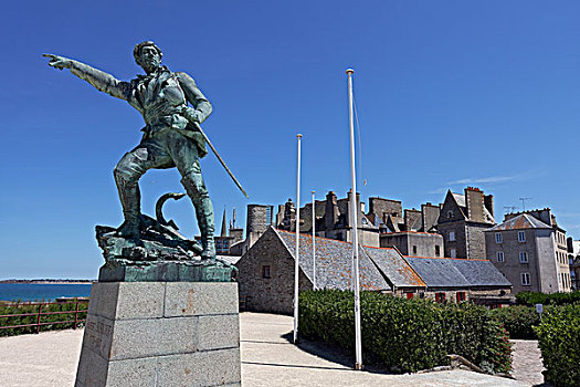 雕塑,要塞,伊勒-维莱讷省,布列塔尼半岛,法国,欧洲