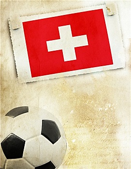 照片,瑞士,旗帜,足球