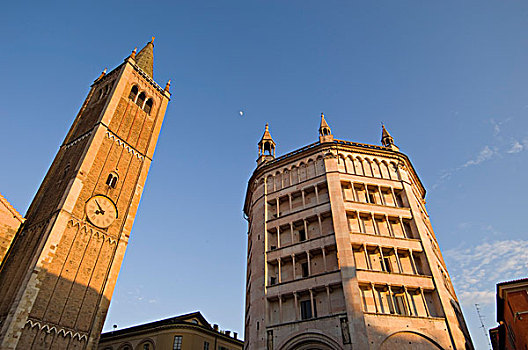 中央教堂,大教堂,洗礼堂,艾米利亚-罗马涅大区,意大利,欧洲