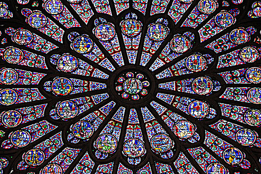 法国,巴黎,北方,圆花窗,大教堂
