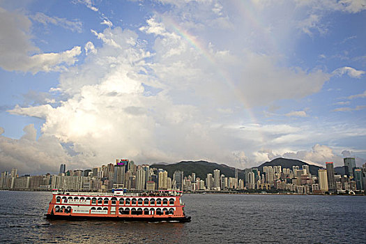 观光,渡轮,旅游,维多利亚港,香港
