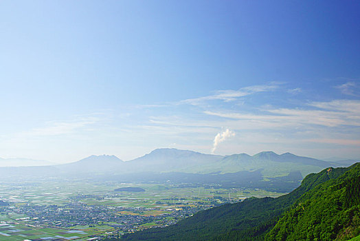 五个,山脉,熊本,日本