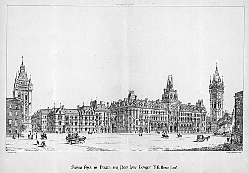 正面,设计,新,法庭,1867年,艺术家