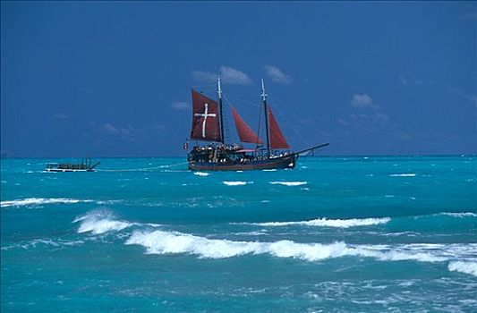 历史,游船,游客,加勒比海