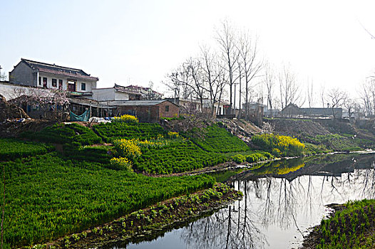 村庄前的一条河
