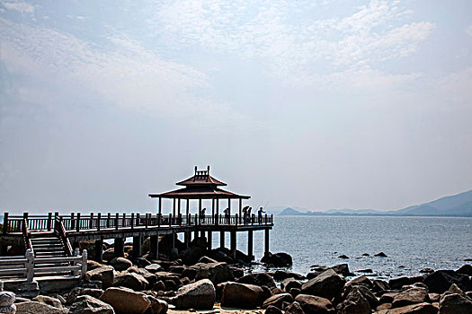 海南陵水分界洲岛前途无量景观海岸观海亭