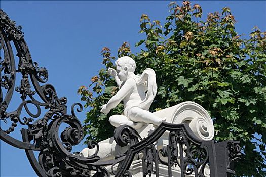 观景楼,雕塑,入口,巴洛克,维也纳,奥地利