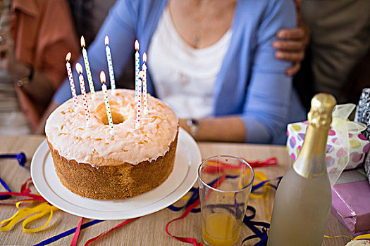 特写,蜡烛,生日蛋糕,老人,人,背景