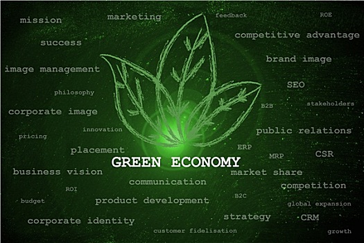 绿色,经济,上方,商务