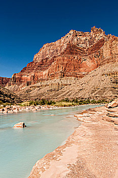 小,科罗拉多河,交叉,碳酸钙,彩色,水,科罗拉多大峡谷,亚利桑那,美国