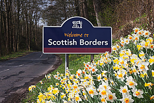 标识,说话,欢迎,苏格兰边境,苏格兰