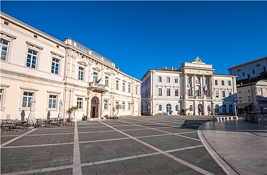 市政厅,城市,图书馆,建筑,皮兰,斯洛文尼亚